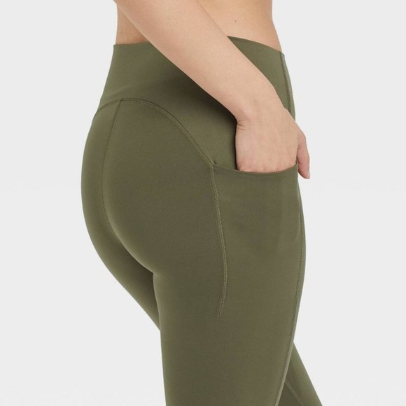 Women's Moss Green Flex High-Rise 7/8 Leggings - Picture 1 of 4